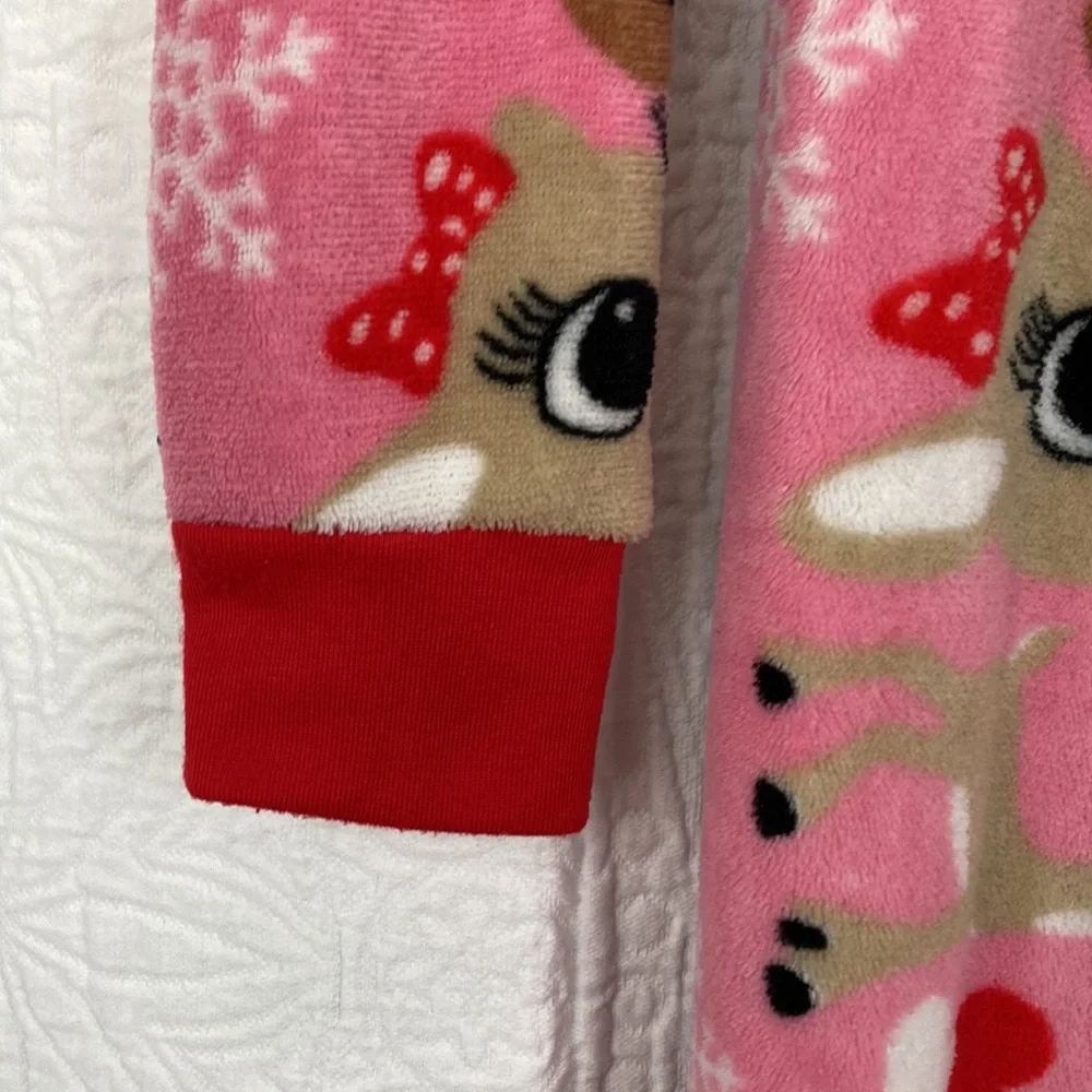 Rudolf the Red Nosed Reindeer Women’s Fleece Pajamas Onesie sz Medium